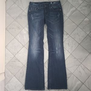 Miss Me Bootcut Jeans Dark Wash Denim Lightly Distressed 27